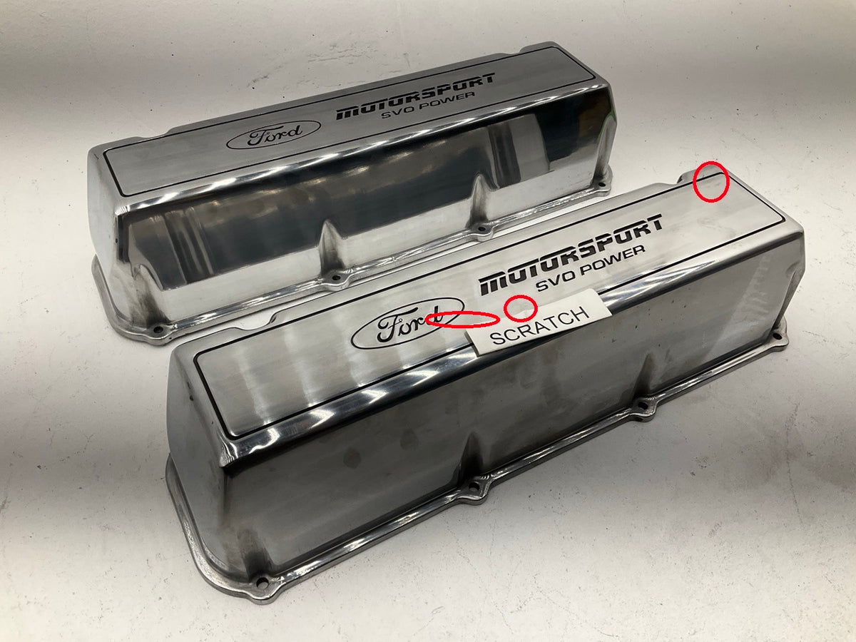 SCRATCHED Ford Motorsport SVO M-6582-A460 Polished Aluminum Valve Covers 429/460