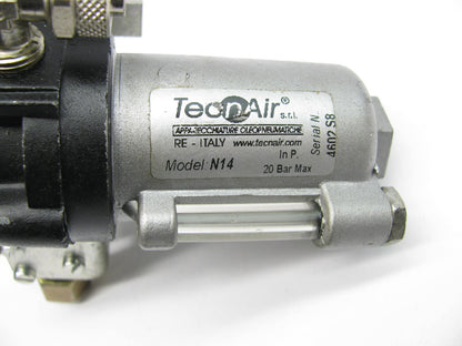 NEW - OUT OF BOX TecnAir Air Compressor Regulator Model N14 20 Bar Max 290 PSI