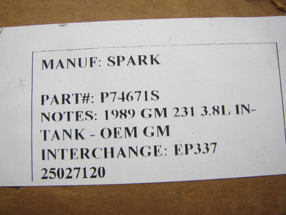 NEW OUT OF BOX OEM GM P74671S Electric Fuel Pump & Fuel Level Sender 89 LeSabre