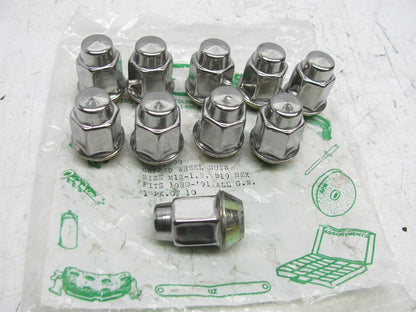 (10) UNBOXED M12-1.50 Acorn 19mm  Akron Seat Chrome Wheel  Lug Nut  (P9591699)
