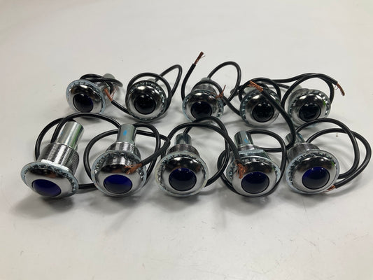 (10) PACK, UNBOXED Cole Hersee PL19 3/4'' Blue Pilot Indicator Lights PL-19-BC000