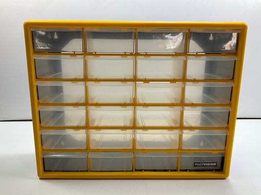 NEW UNBOXED PL-CAB24 Plastic Bin Organizer Parts Drawer Cabinet 17''x6''x15''