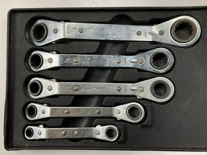 USED - Blue Point 25° Offset Ratcheting Box Wrench Set, 5 Piece 7mm-17mm - USA