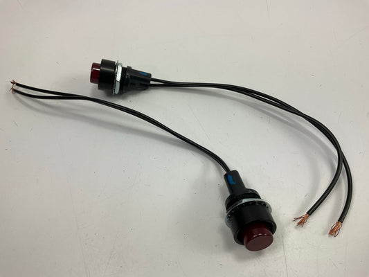 (10) Pack - Red Pilot Light Indicator Lamp For 3/4'' Hole, Pigtail Is 8'' Long