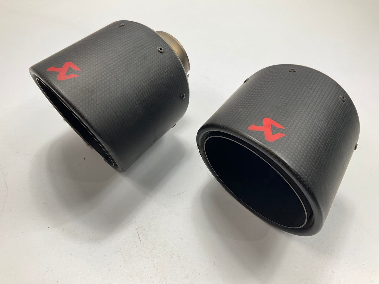 USED / DAMAGED - SEE PHOTOS (2) AKRAPOVIC TP-NIR35C Exhaust Tips, AS SHOWN