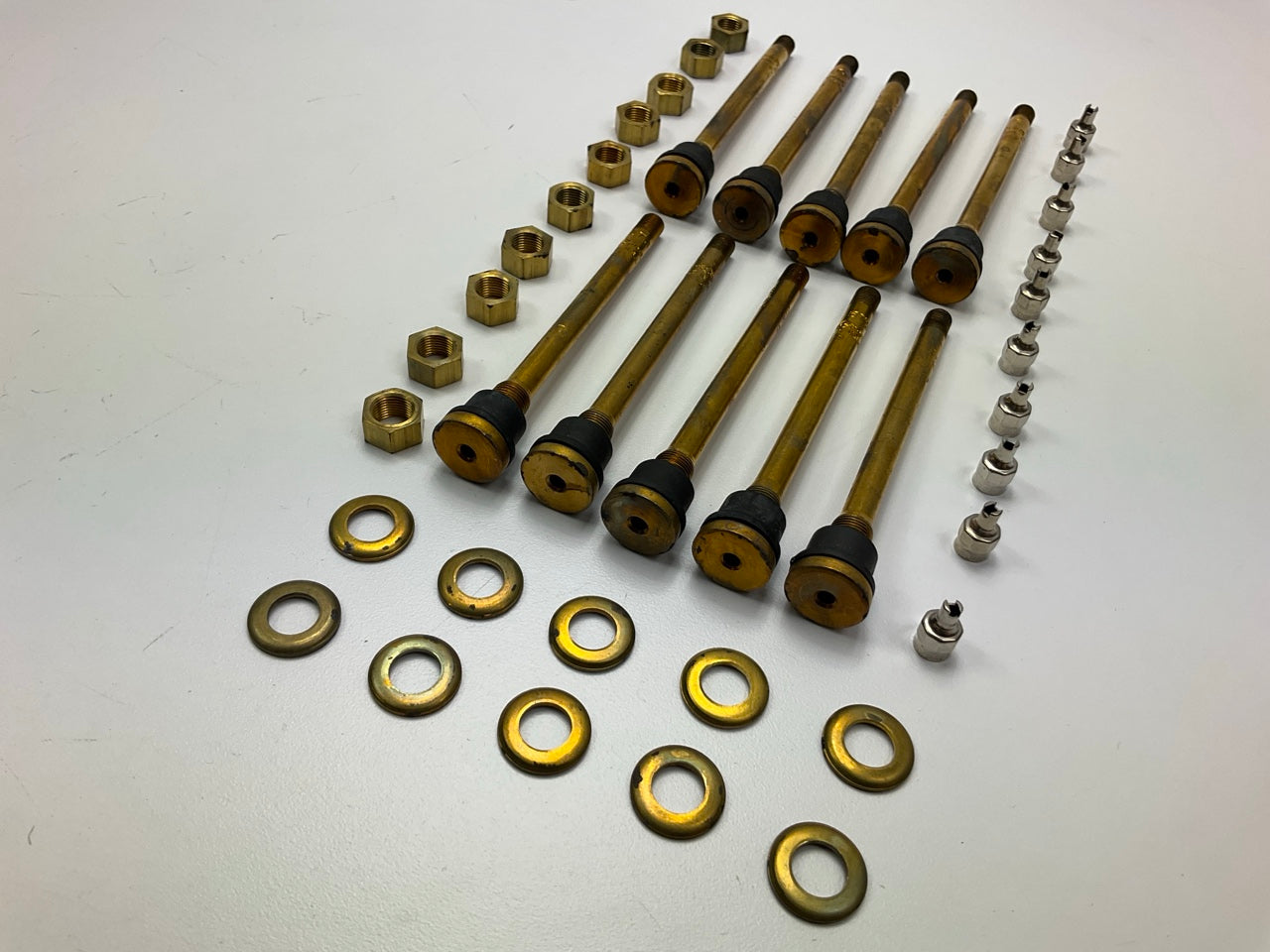 Pack Of 10 - TR573 4-3/8'' Brass Clamp-in Tubeless Tire Truck Valve Stem