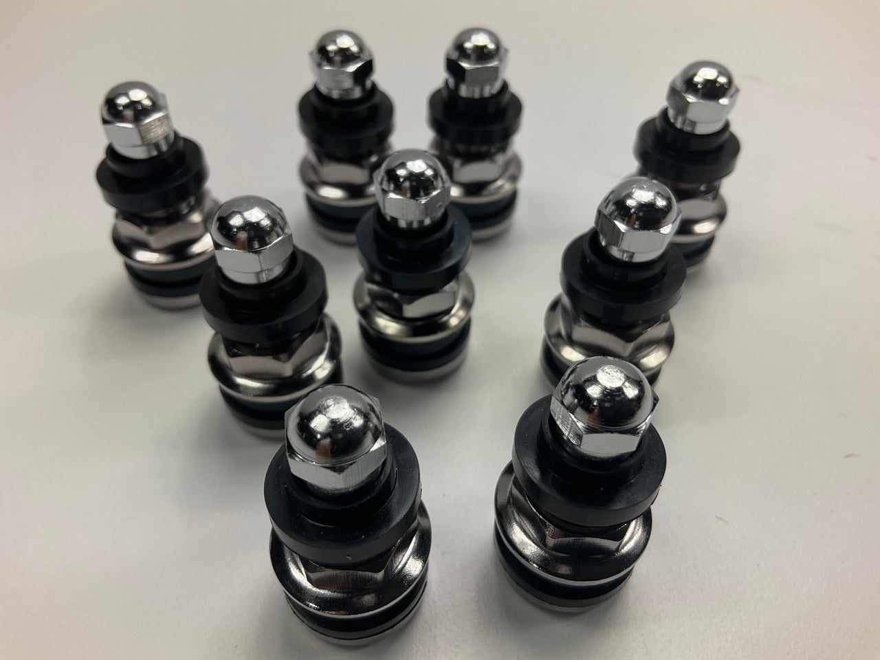 (9) PCS - Haltec TV575HP Low Profile Chrome Tire Valve Stems (9 Piece) TV-575-HP