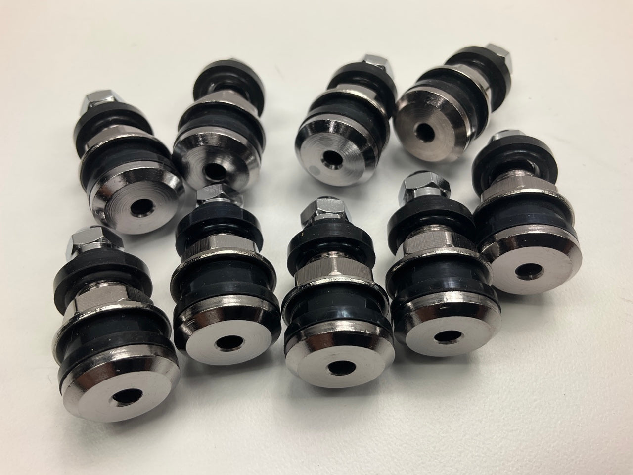 (9) PCS - Haltec TV575HP Low Profile Chrome Tire Valve Stems (9 Piece) TV-575-HP
