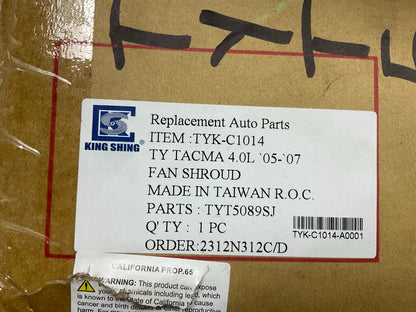 NEW TYT5089SJ Radiator Fan Shroud With Reservoir - 2005-2015 Toyota Tacoma 4.0L