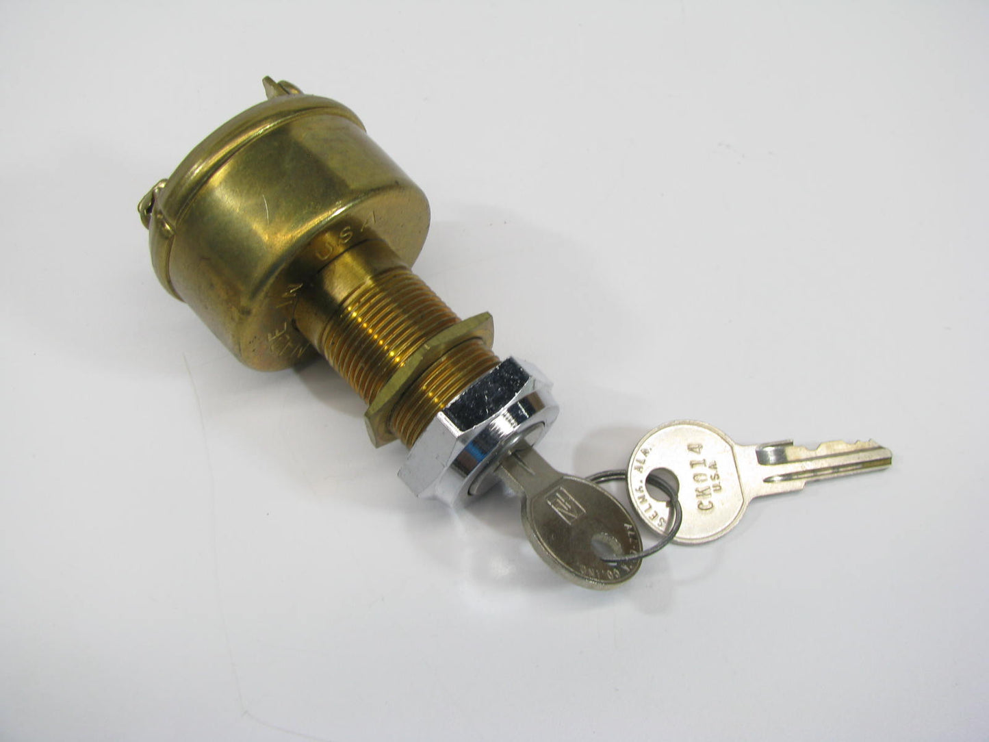 NEW - OUT OF BOX UL2M Universal Brass 3-terminal Ignition Switch W/ 2 Keys