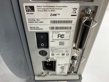PARTS ONLY DEFECTIV Zebra Z4M Plus Thermal Transfer Label Barcode Printer Peeler