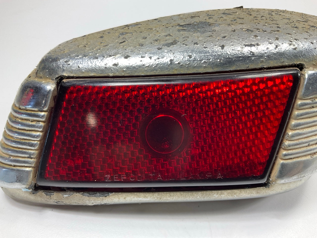 USED, Right Passengers Tail Light Lens With Chrome Housing 1941 Lincoln Zephyr