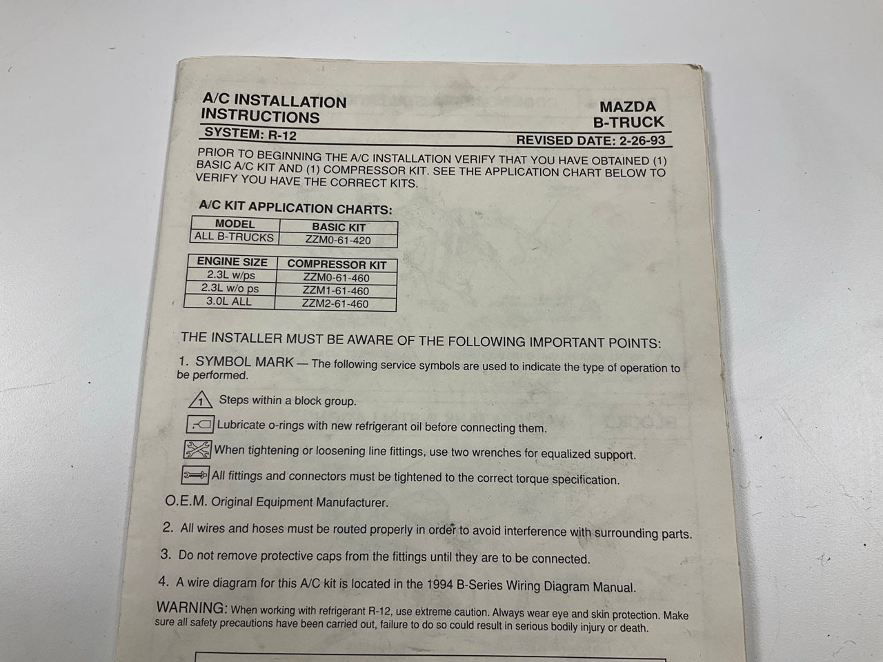 Missing Evaporator ZZM0-61-420 Ranger B-Series Navajo Explorer Condenser A/C Kit