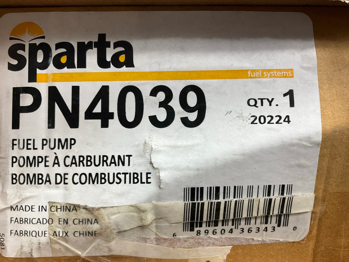 Sparta PN4039 Fuel Pump & Sender Hanger Assembly