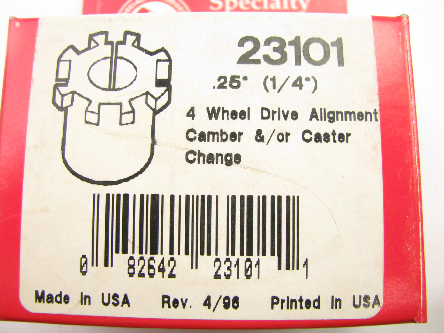 Specialty Products 23101 Front Camber/Caster Alignment Bushing - 1/4 Degree 4WD