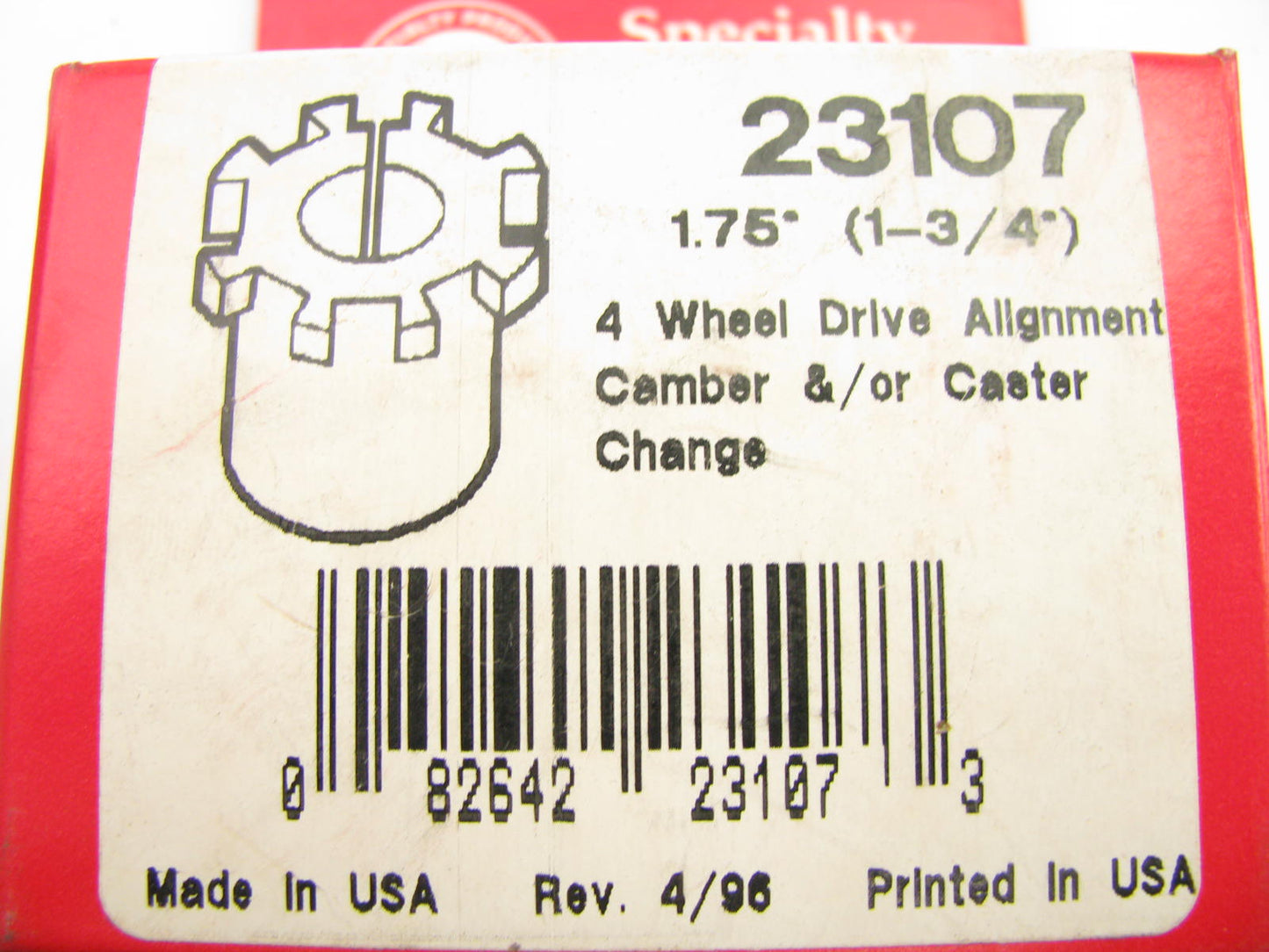 Specialty Products 23107 Front Camber/Caster Alignment Bushing - 1-3/4 Degree