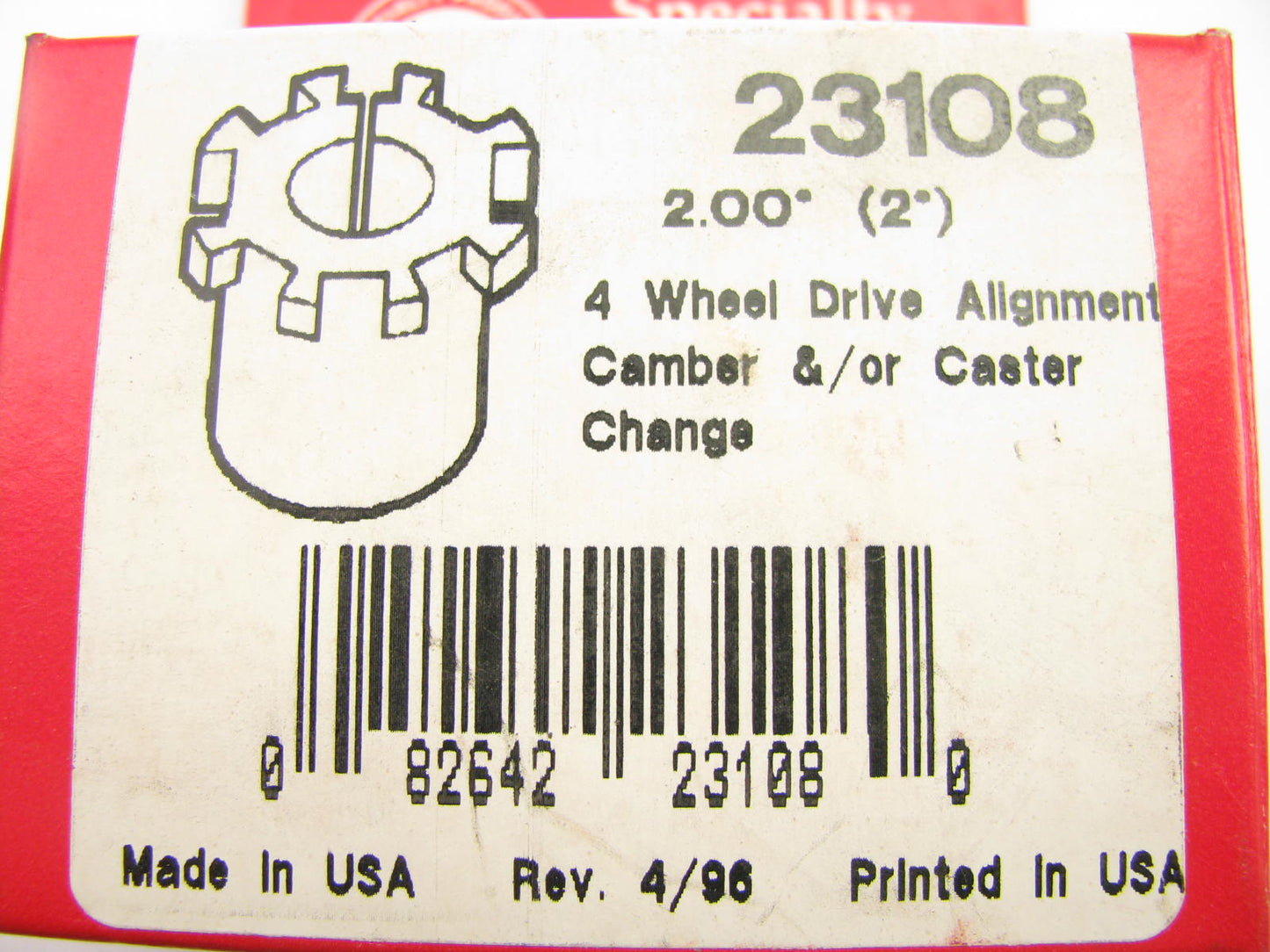 Specialty Products 23108 Front Camber/Caster Alignment Bushing - 2 Degree