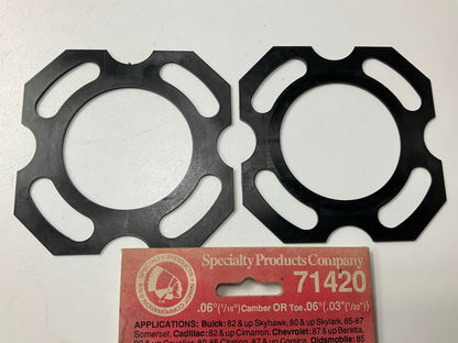 (2) Specialty Products 71420 Rear Alignment Camber/Toe Shim