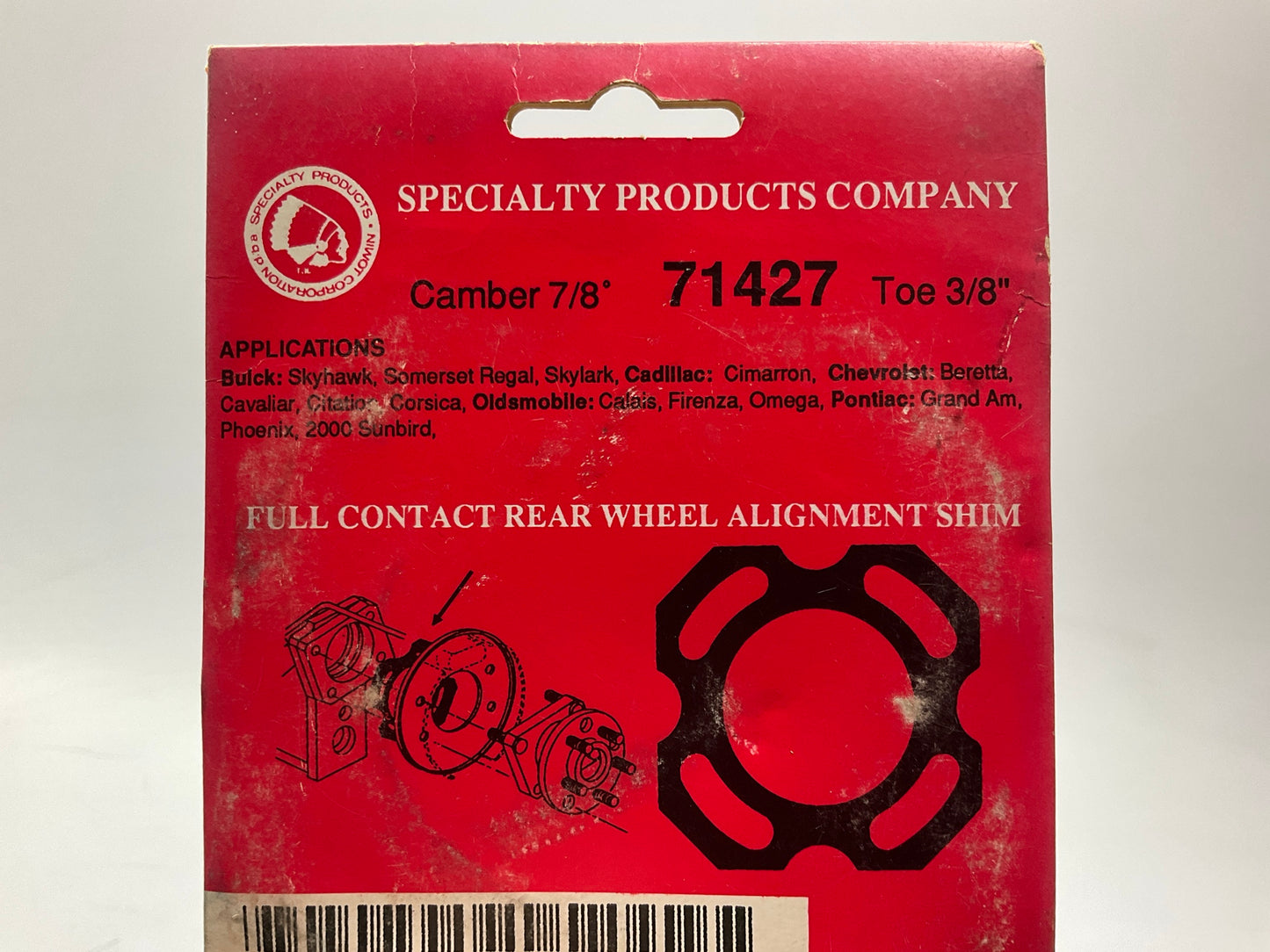 (2) Specialty 71427 Rear Camber Toe Adjuster Shim, 7/8° Camber, 3/8'' Toe