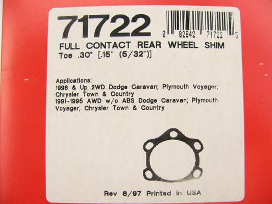 Specialty Products 71722 Rear Camber Adjustment Shim