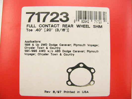 Specialty Products 71723 Rear Toe Adjustment Shim