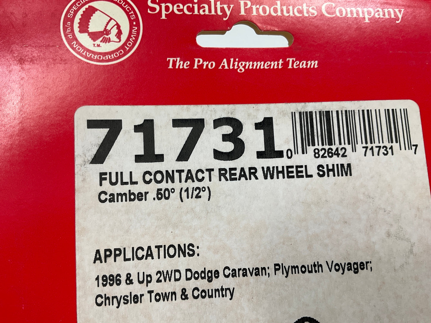 (2) Specialty Products 71731 Rear Camber Alignment Adjustment Wheel Shim