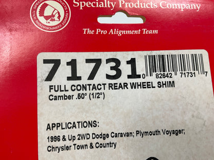 (2) Specialty Products 71731 Rear Camber Alignment Adjustment Wheel Shim