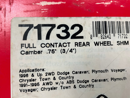 (2) Specialty Products SPC 71732 3/4'' Degree REAR Camber Adjustment Shim