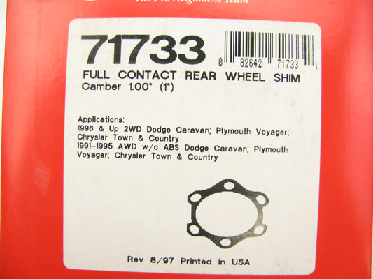 Specialty Products 71733 REAR Camber Adjustment Shim