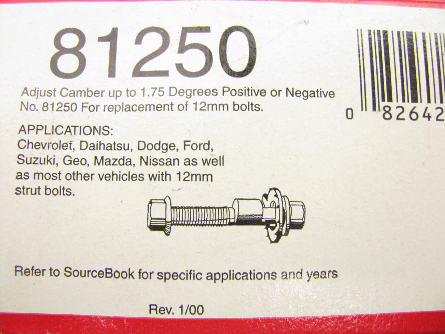 Specialty Products 81250 Alignment Cam Bolt Camber Adjust Kit