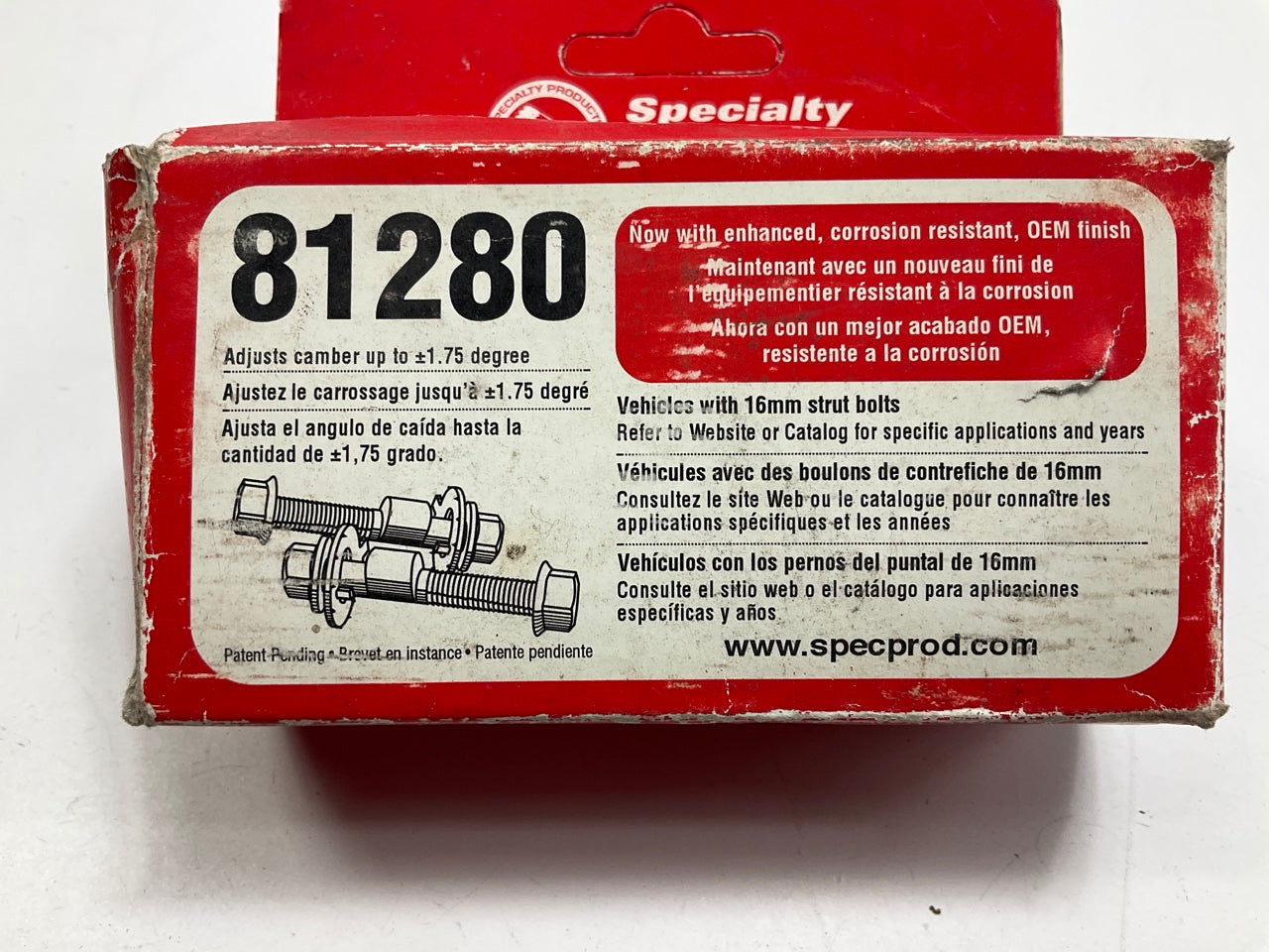 (2) Specialty 81280 Front Caster / Camber Bolt 16mm 1-3/4 Degree Adjustment