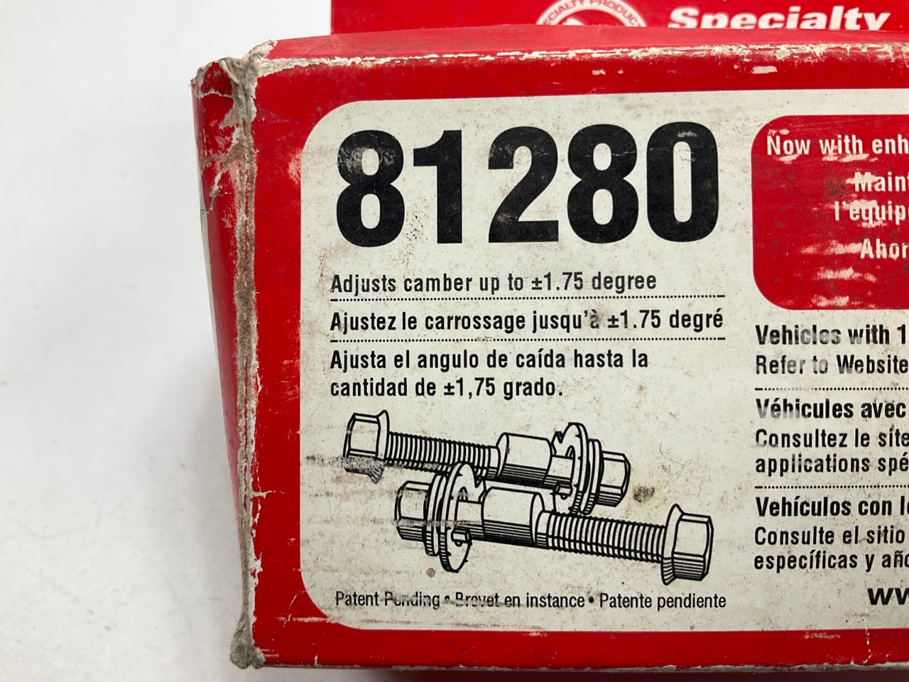 (2) Specialty 81280 Front Caster / Camber Bolt 16mm 1-3/4 Degree Adjustment