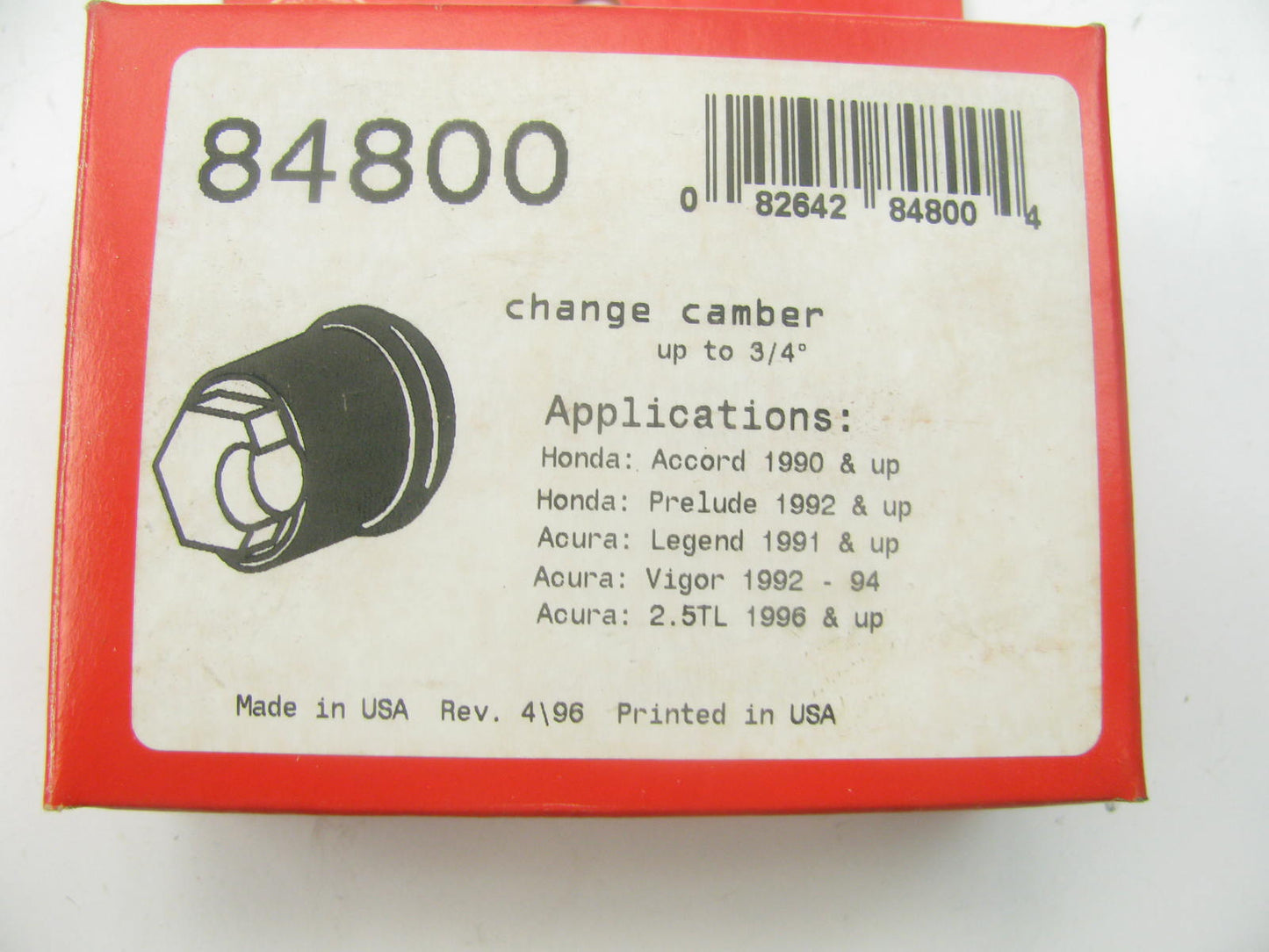 Specialty Products 84800 FRONT Suspension Alignment Camber Bushings 75 Degree
