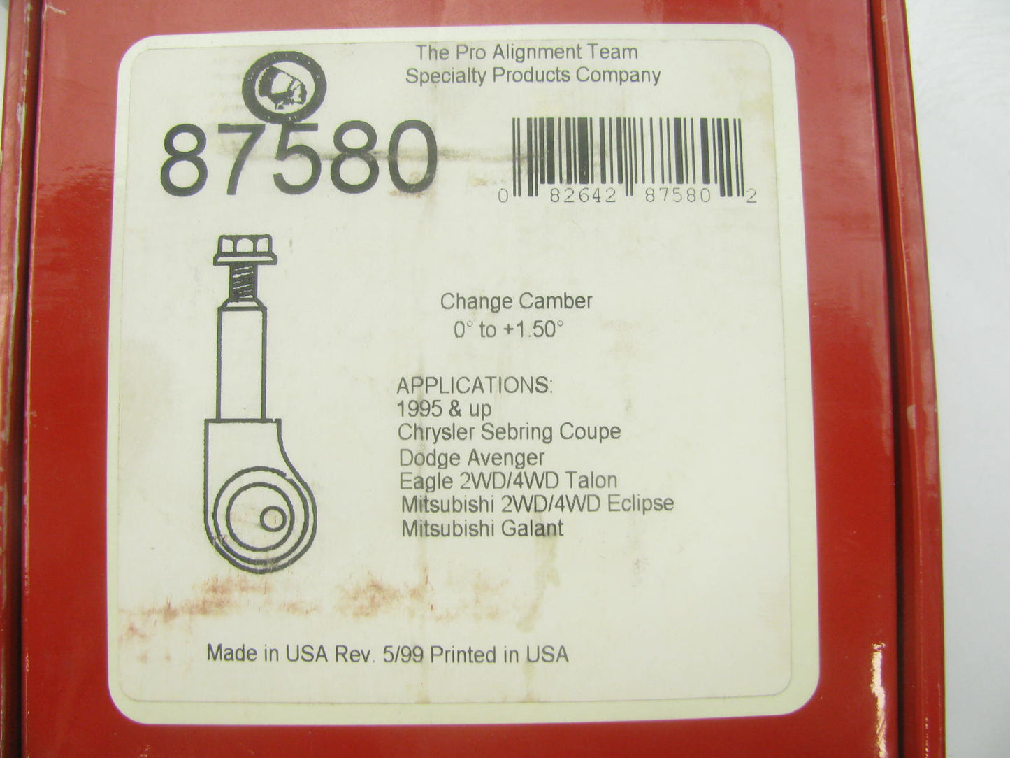 Specialty Products 87580 Suspension Alignment Control Arm Anchor Bolt Kit Front