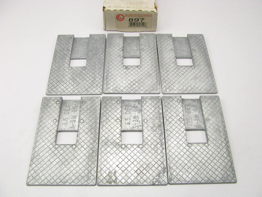 (6) Specialty 897 HD Zinc Uni-Wedge Alignment Shim - 3-3.5-4'' Wide 3-1/2 Degree