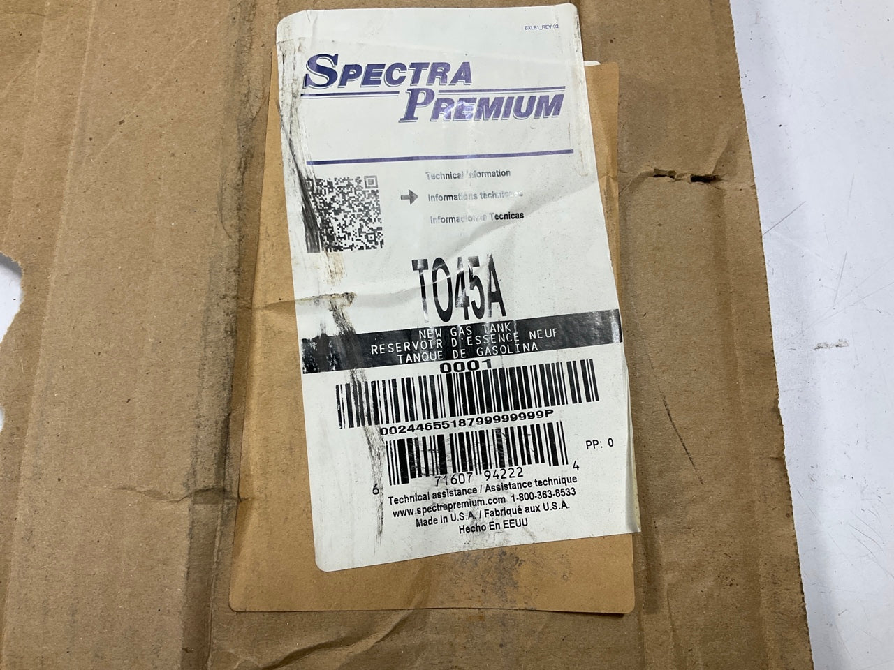 Spectra TO45A Fuel Gas Tank For 2009-2016 Toyota Venza