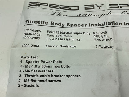 Spectre 11254 Throttle Body Spacer 1999-2004 Lincoln Navigator, 00-05 Excursion