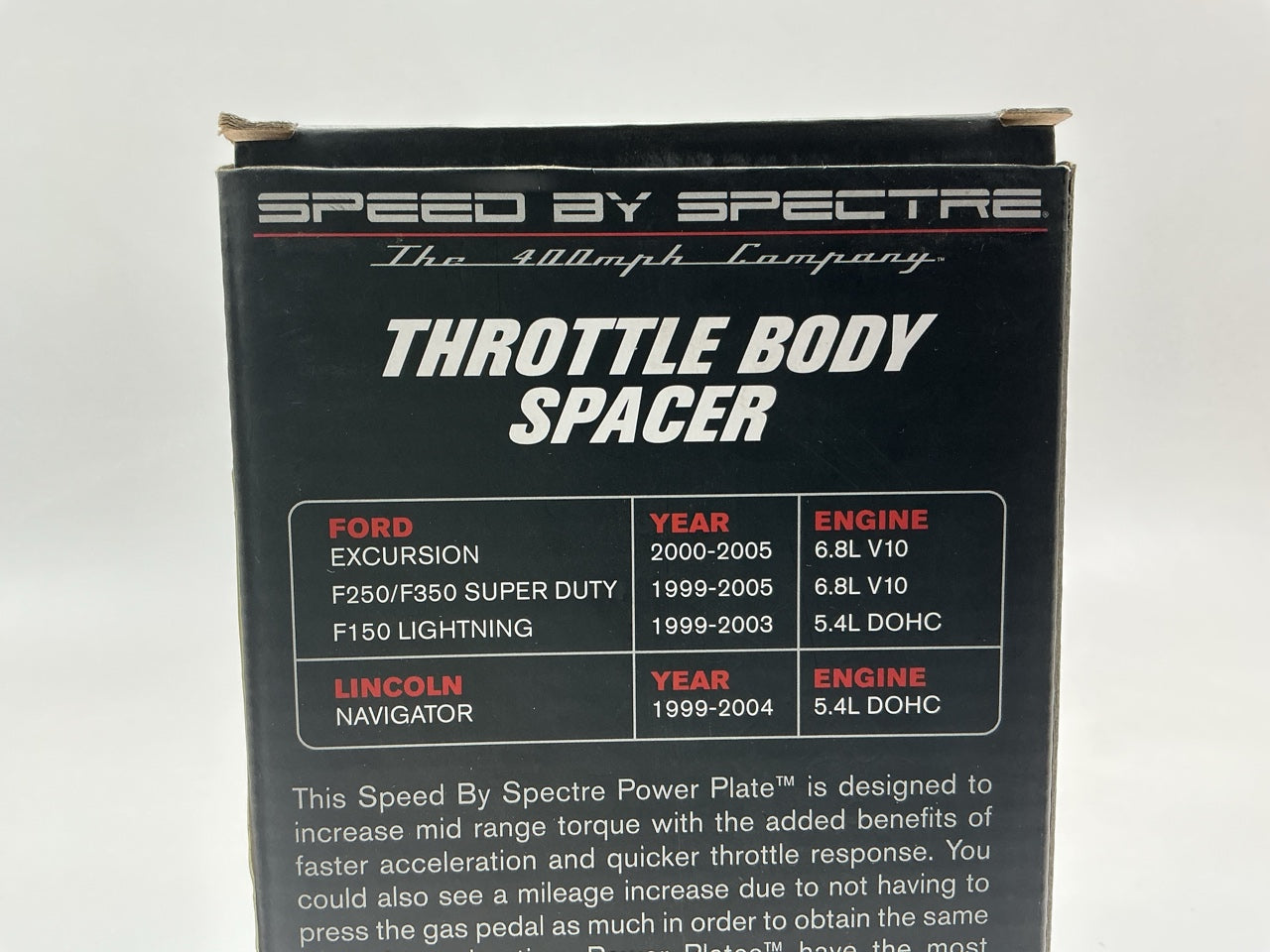Spectre 11254 Throttle Body Spacer 1999-2005 Ford F-250 F350 6.8L V10 Super Duty