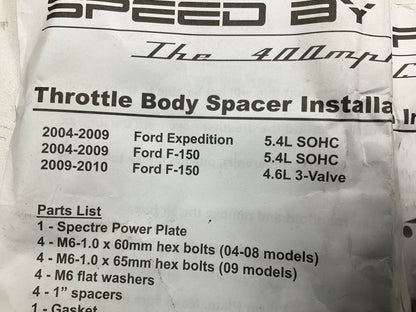 Missing Washers, Spectre 11259 Throttle Body Spacer 2004-2010 Ford F-150 5.4L V8