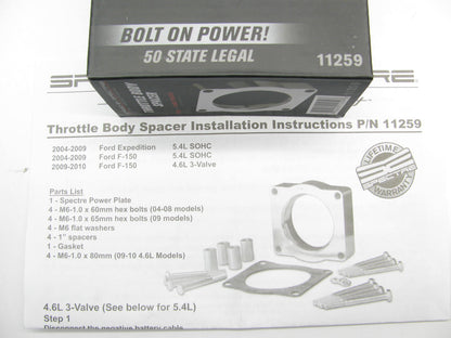 Spectre 11259 Powerplate Throttle Body Spacer 2004-2010 Ford F-150 5.4L V8