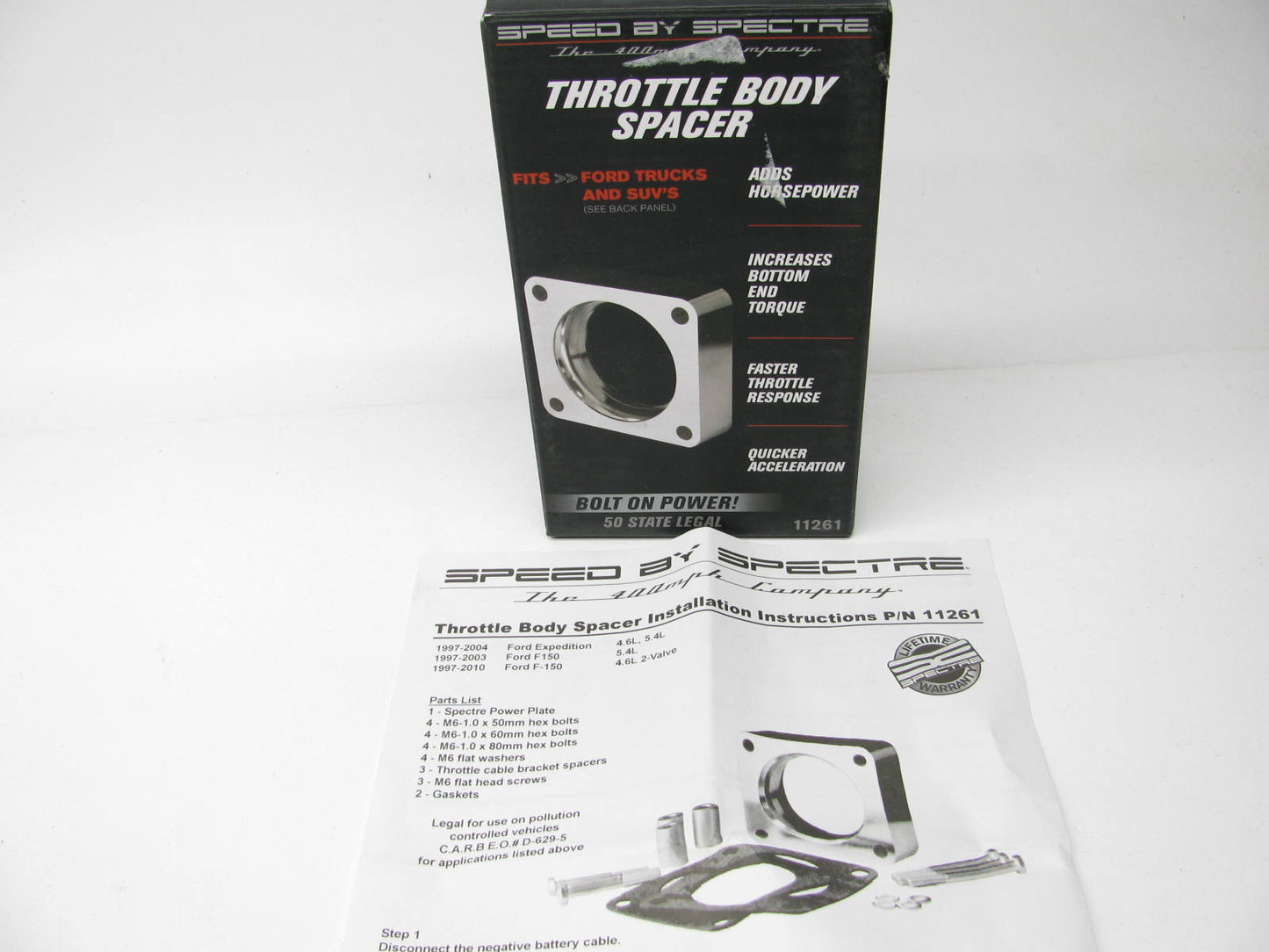 Spectre 11261 Power Plate Throttle Body Spacer 1997-2004 Ford Expedition V8 Gas