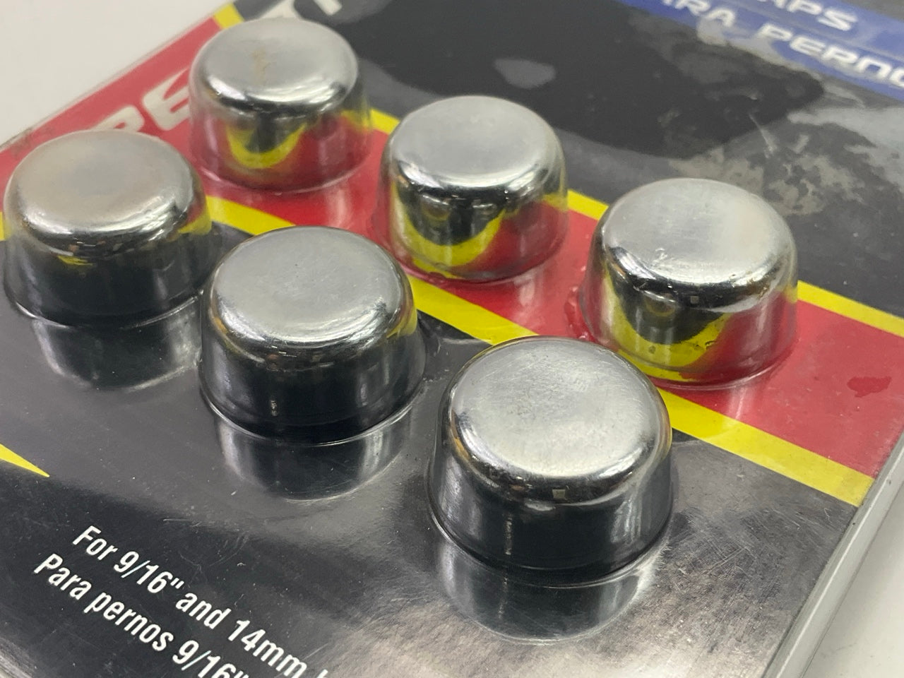 Spectre 1418 Chrome Bolt Caps For 9/16'' & 14MM - 6 PACK