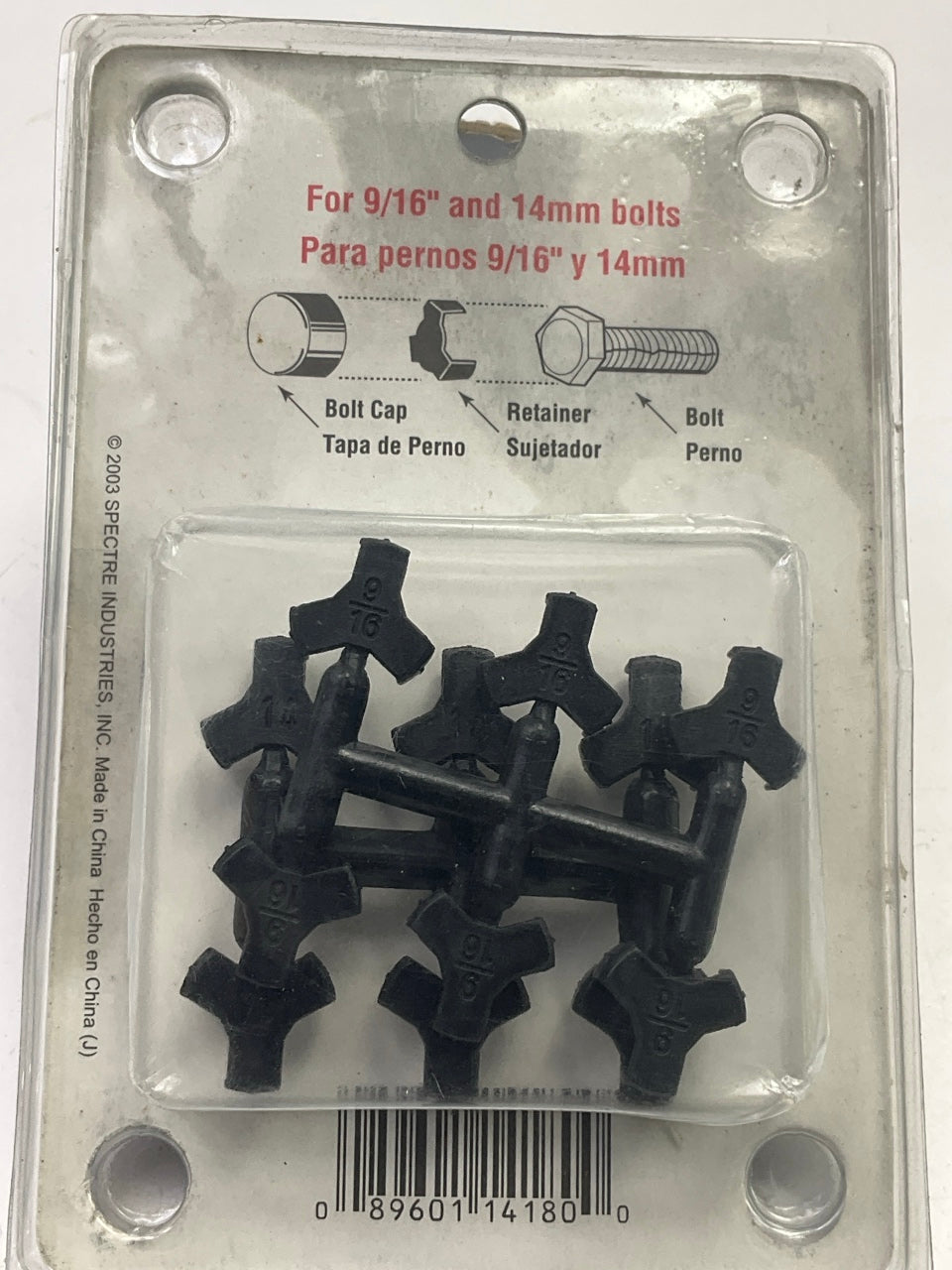 Spectre 1418 Chrome Bolt Caps For 9/16'' & 14MM - 6 PACK