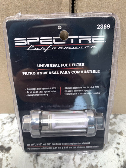 Spectre 2369 Clear Reusable Carburetor Fuel Filter For 1/4'', 5/16'', 3/8'' Lines