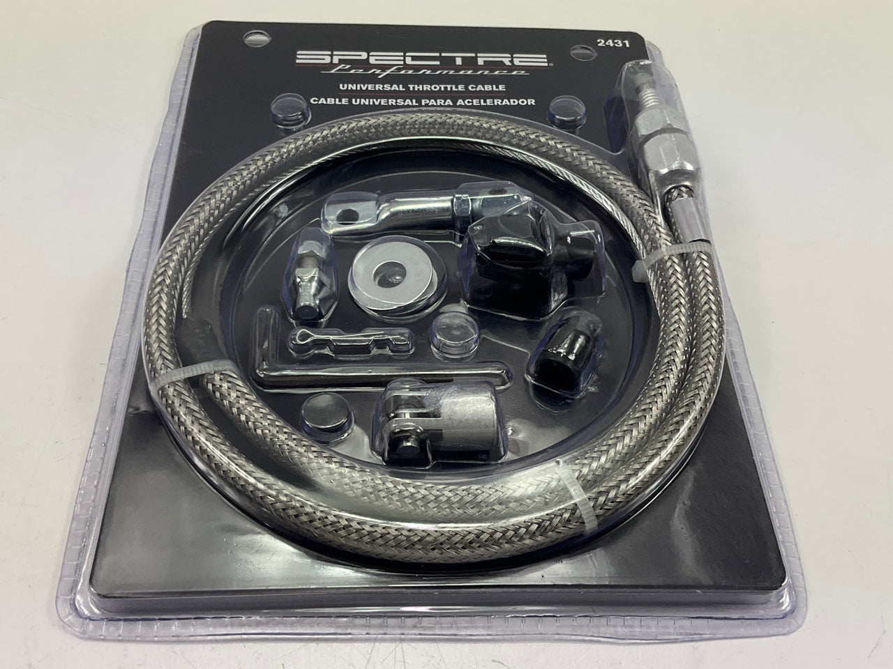 Spectre 2431 Performance Universal Chrome Stainless Steel Throttle Cable Kit 36''