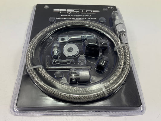 Spectre 2431 Performance Universal Chrome Stainless Steel Throttle Cable Kit 36''