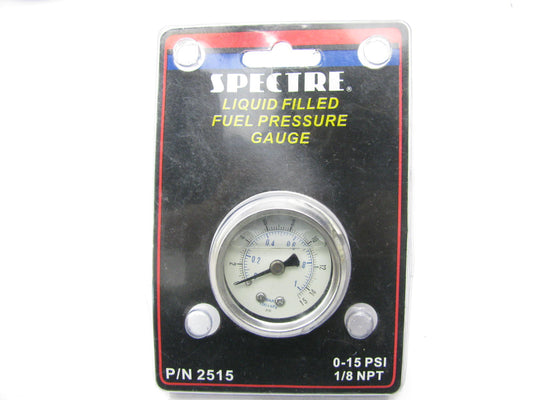 Spectre 2515 Liquid Filled Fuel Pressure Gauge - 1/8'' NPT - 0-15 PSI