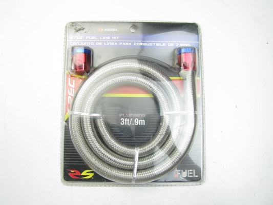 3 FEET - Spectre 29390 3' 5/16'' Stainless Steel Fuel Line Kit W/ CLAMPS