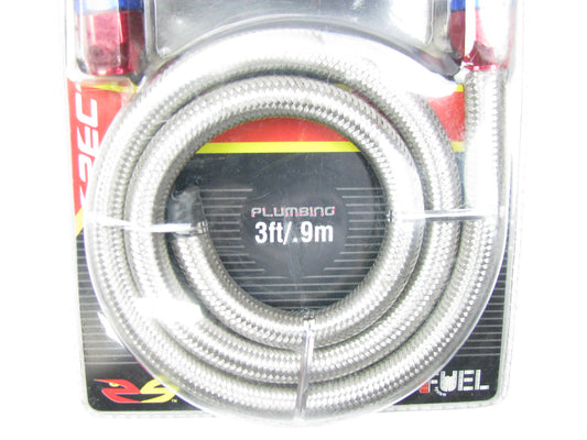 3 FEET - Spectre 29390 3' 5/16'' Stainless Steel Fuel Line Kit W/ CLAMPS