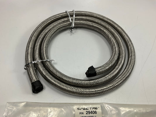 Spectre 29406 Braided Stainless Steel-Flex Carb. Fuel Line Hose, 3/8'' X 6 Feet
